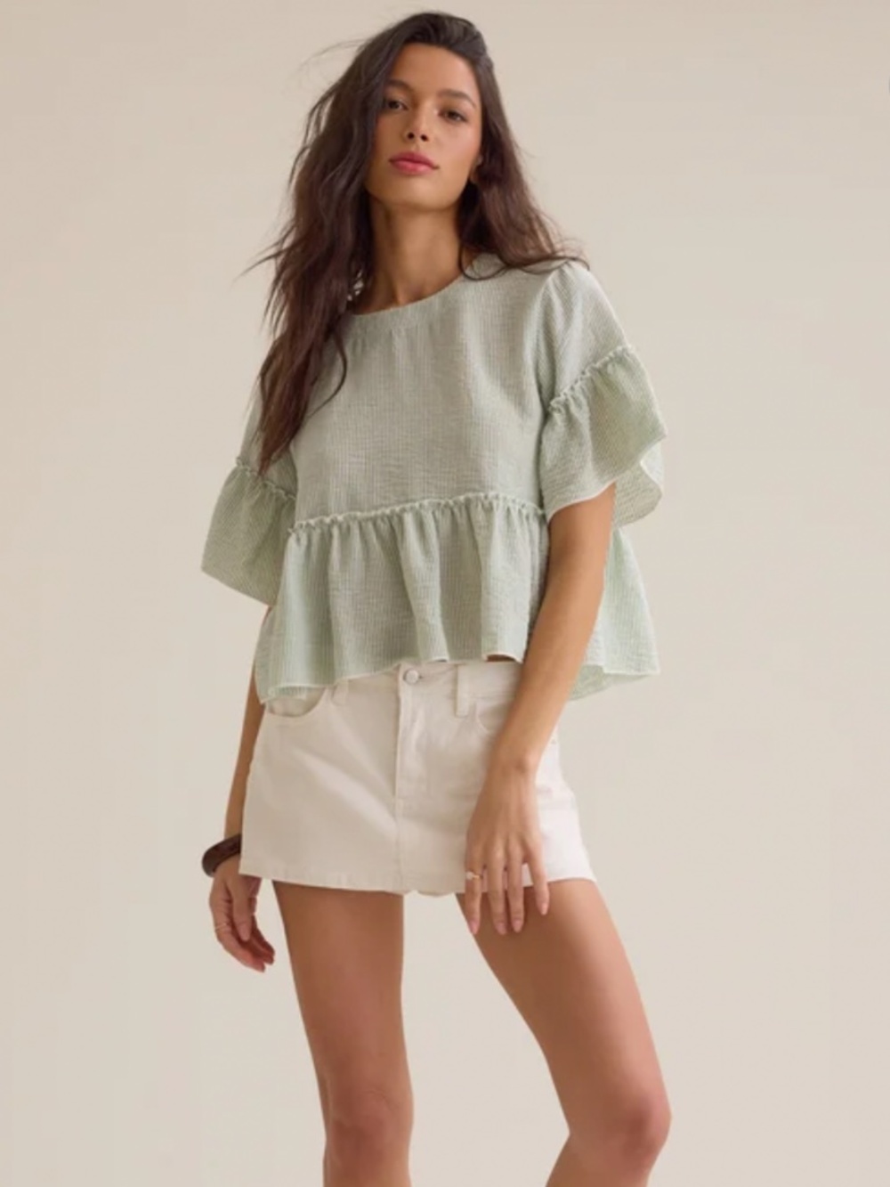 Altar’d State Calista Stripe Peplum Top